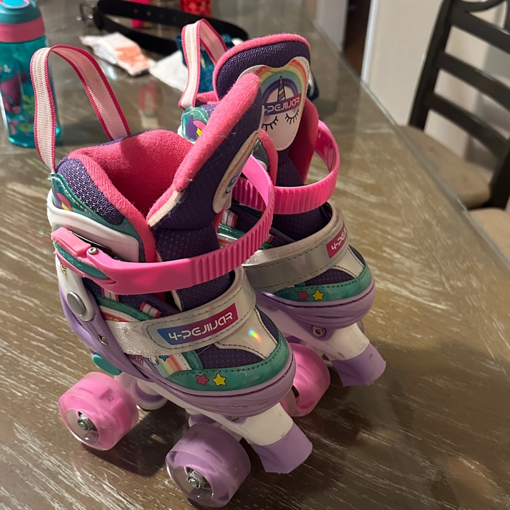 4-Gear Kids' Pink and Purple Roller Skates